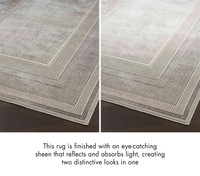 Glitz GLZ07 Silky Two Tone Thin Rug in Silver