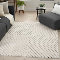 Modern Comfort Soft Rug Ivory Black