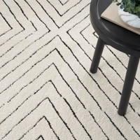 Modern Comfort Soft Rug Ivory Black