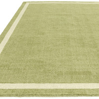 Albi Green Pure Wool Plain Rug