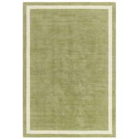 Albi Green Pure Wool Plain Rug