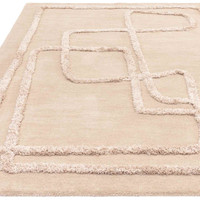 Matrix 95 Infinity Sand Thick Wool Floor Rug