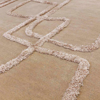 Matrix 95 Infinity Sand Thick Wool Floor Rug