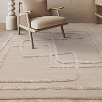 Matrix 95 Infinity Sand Thick Wool Floor Rug