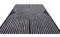 Matrix 97 Solstice Navy Rug Silky Lines Viscose Wool