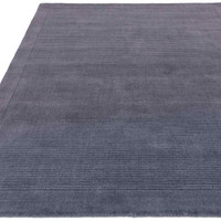 York Navy Blue Colour Plain Wool Tufted Rug