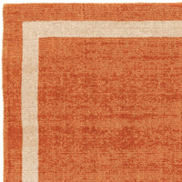Albi Orange Pure Wool Plain Rug
