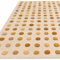 Dotty Gold Thick Wool Indian Rug