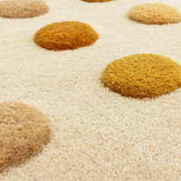 Dotty Gold Thick Wool Indian Rug
