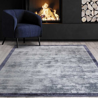 Blade Border Handwoven Rug Airforce Navy 06