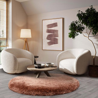 Ultra Thick Plush Shaggy Rug Blush Pink