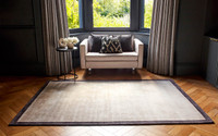 Blade Border Handwoven Rug Putty Charcoal 10