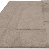 Tova Plain Moleskin Rug Thick Carved Finish