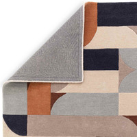 Matrix 88 Klotski Terracotta Brown Thick Wool Rug