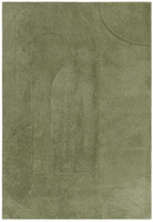 Tova Plain Green Rug Thick Carved Finish