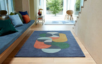 Matrix 91 Statement Navy Multi Stylish Wool Rug