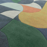 Matrix 91 Statement Navy Multi Stylish Wool Rug
