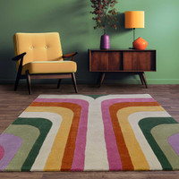 Romy 01 Retro Pink Eco Friendly Modern Rug