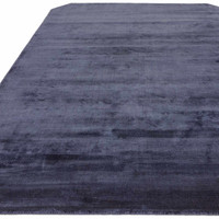 Gleam Navy Silky Viscose Pile Floor Rug