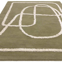 Matrix 93 Infinity Sage Thick Wool Floor Rug