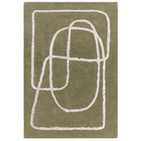 Matrix 93 Infinity Sage Thick Wool Floor Rug
