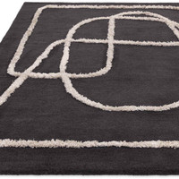 Matrix 94 Infinity Charcoal Thick Wool Floor Rug