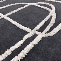 Matrix 94 Infinity Charcoal Thick Wool Floor Rug