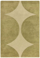 Canvas Reflect Green Sculpted Modern Wool Rug