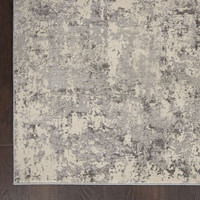 Rustic Textures RUS07 Grey Beige Abstract Rug Runner