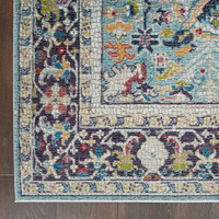 Traditional Ankara Global ANR14 Teal Multi Rug Runner