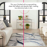 Brush Strokes Rug 02 Metallic Grey Navy