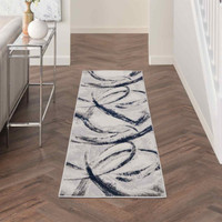 Brush Strokes Rug 02 Metallic Grey Navy
