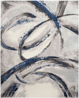 Brush Strokes Rug 02 Metallic Grey Navy