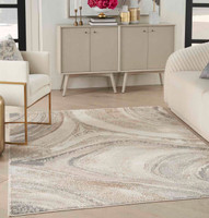 Brush Strokes Rug 03 Metallic Cream Grey