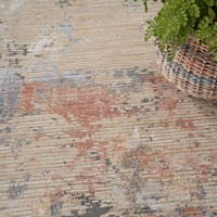 Contemporary Rug Abstract Hues Beige Grey