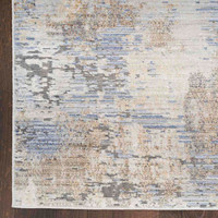 Contemporary Rug Abstract Hues Grey Blue