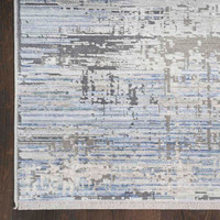 Contemporary Rug Abstract Hues Blue Grey