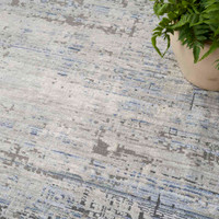 Contemporary Rug Abstract Hues Blue Grey