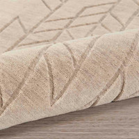Alessa Plain Beige Handmade Wool Rug