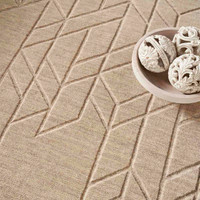 Alessa Plain Beige Handmade Wool Rug