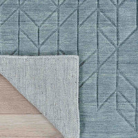 Alessa Plain Blue Handmade Wool Rug