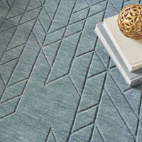 Alessa Plain Blue Handmade Wool Rug