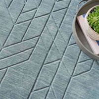 Alessa Plain Blue Handmade Wool Rug