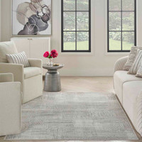 Glitz GLZ09 Silver Grey Abstract Patchwork Rug