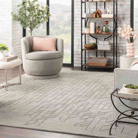 Alessa Plain Grey Handmade Wool Rug