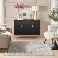 Alessa Plain Grey Handmade Wool Rug