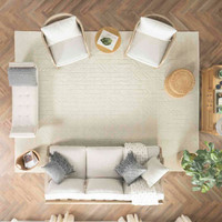 Alessa Plain Ivory Handmade Wool Rug