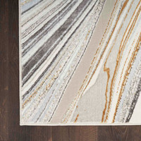 Glitz GLZ21 Grey Gold Metallic Marble Rug