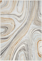 Glitz GLZ21 Grey Gold Metallic Marble Rug