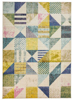 Carnaval Green Multi Hardwearing Rug CAR101